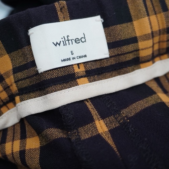 Wilfred Aritzia Darontal Yellow Plaid Pull On Pants Size 6 Academia Preppy - Picture 8 of 13